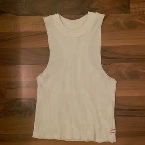 Cream colored ribbed tank top